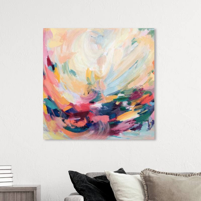 Wynwood Studio Abstract Think about it Pink and Modern & Contemporary Wall Art Canvas Print - 40 x 40