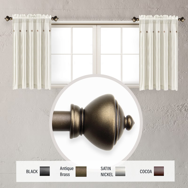 InStyleDesign Meadow 5/8 inch dia. Side Curtain Rod 12-20 inch long (Set of 2) - Antique Gold
