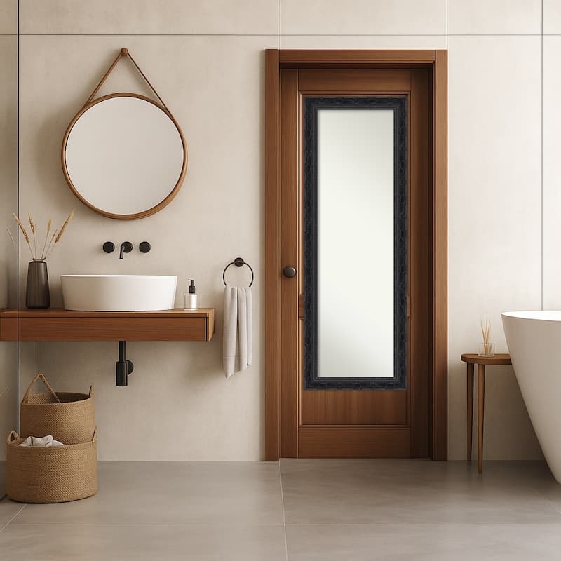 Filigree Non-Beveled Framed Full-Length On the Door Mirror
