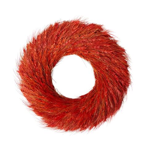 Red and Orange Ears of Wheat Fall Harvest Wreath - 12-Inch, Unlit