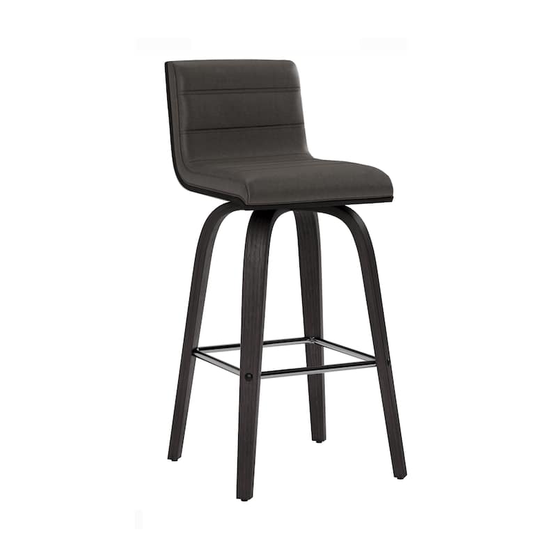 Skara Mid-Century Swivel Counter Stool, Upholstered Counter Height Chair with Bentwood Legs