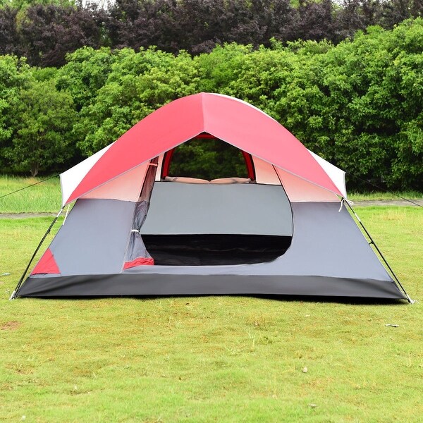 family tent set up