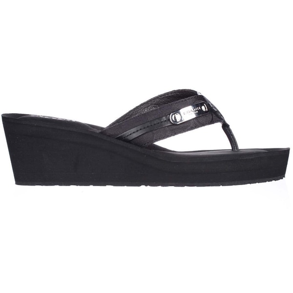 black coach flip flops