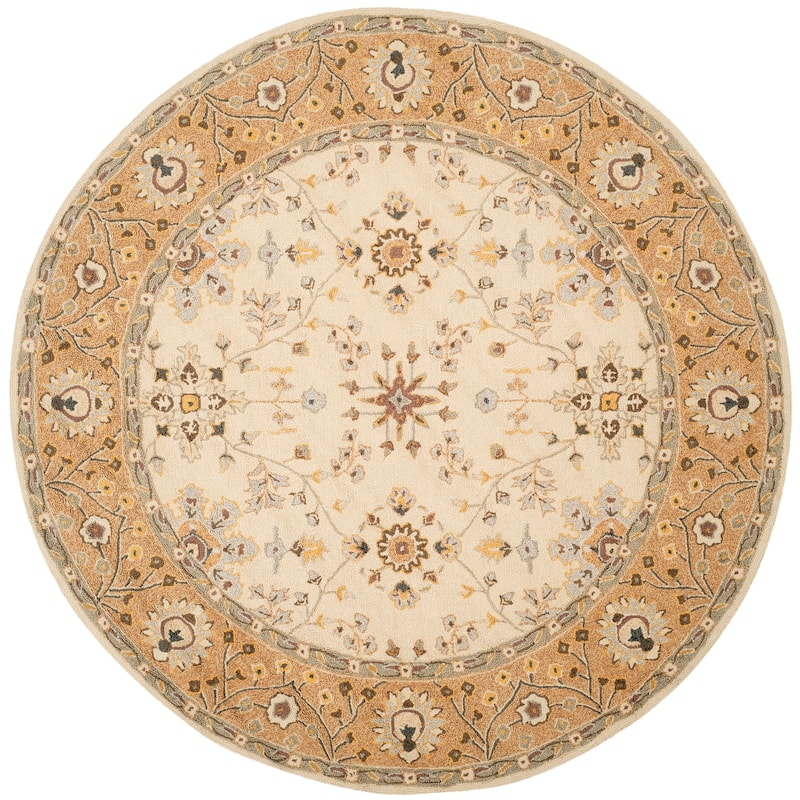 SAFAVIEH, Handmade Easy Care Mariola Oriental Rug - 6' Round - Ivory/Beige