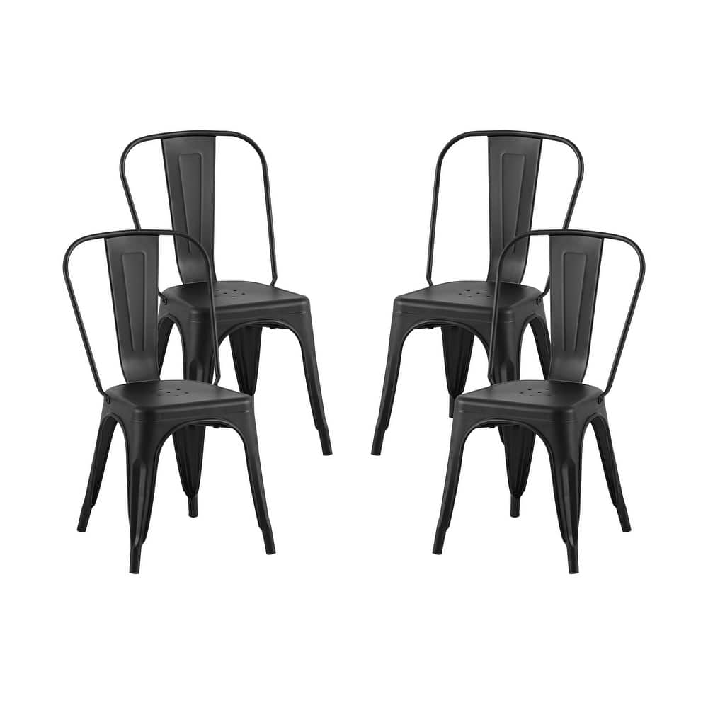 Industrial Metal 18 Inch Stackable Dining Chair Set