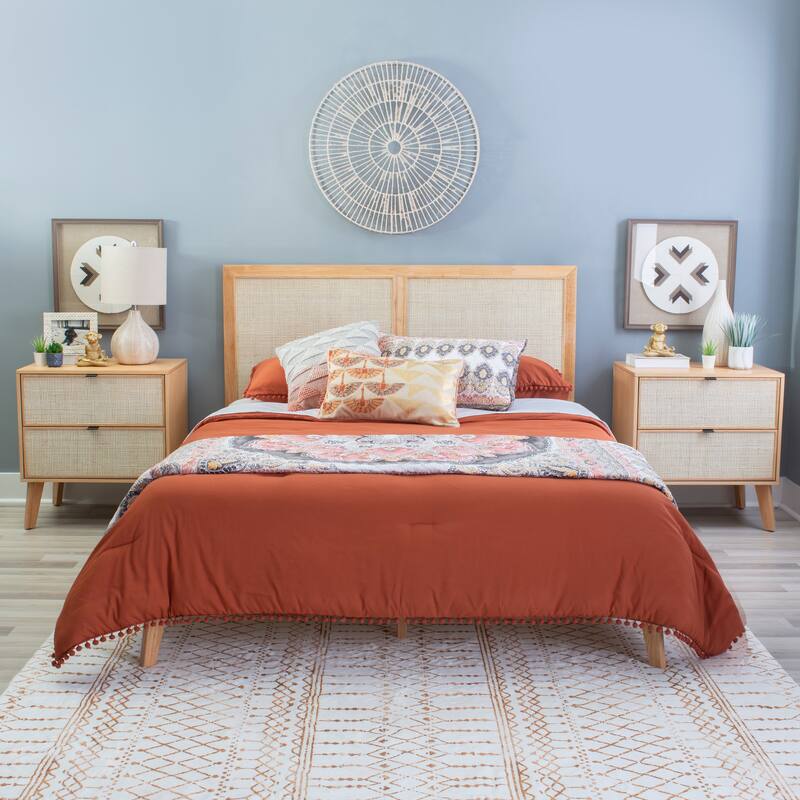 Adlephi Natural Cane Queen Bed