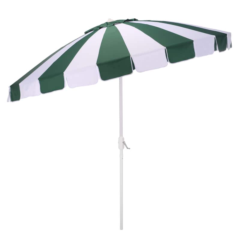 SAFAVIEH Outdoor Patio Furniture Buti 9 Ft Umbrella, Crank Lift Shade with Aluminum Frame