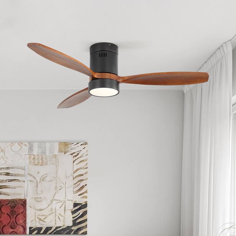 52 Inch Reversible Ceiling Fan Dimmable Light with Remote 6 Speed Silent DC Motor Memory Function