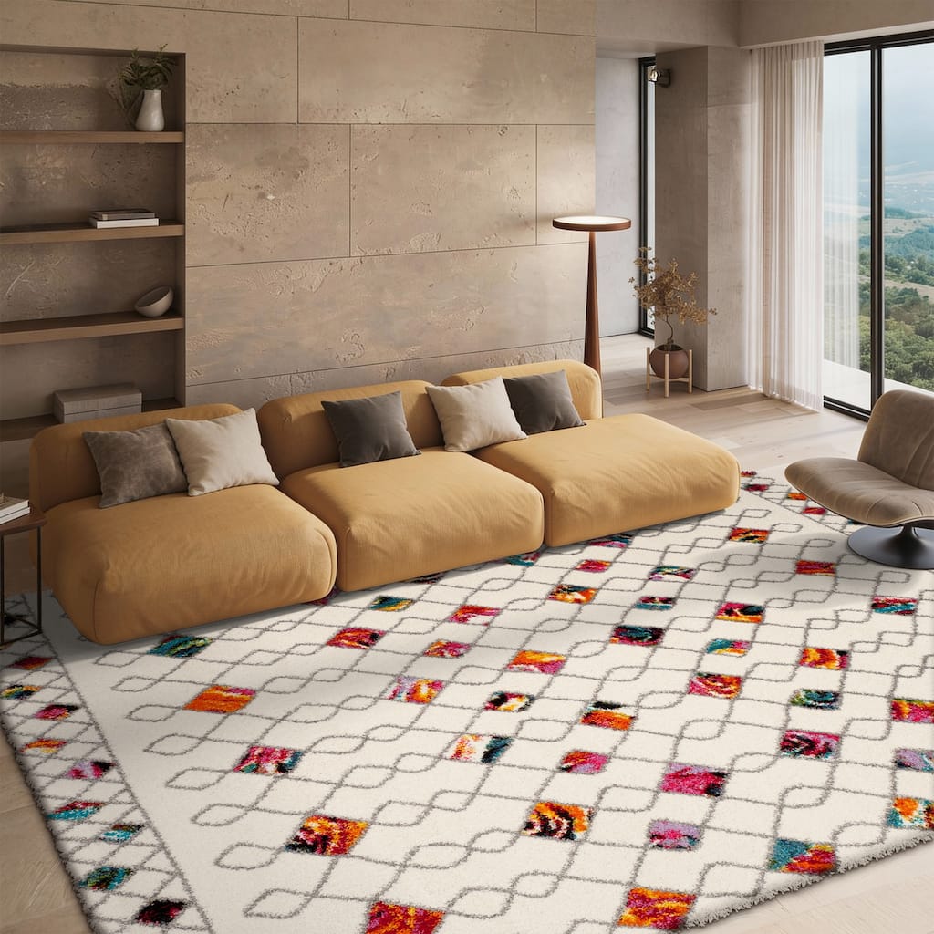 SAFAVIEH Fiesta Shag Soniea Abstract Rug