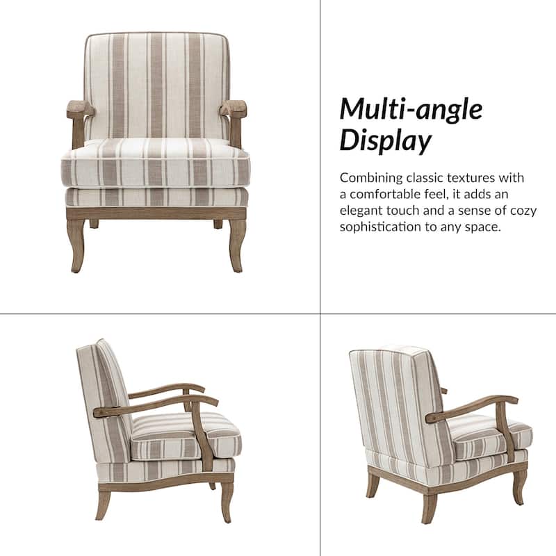Rinaldo Farmhouse Upholstered Armchair with Solid Wood Legs by HULALA HOME