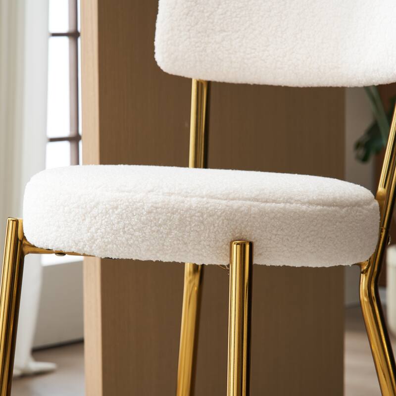 Fabric Upholstered Bar Stools Set of 2, Counter Height Bar Stools with Back, Kitchen Island Chairs with Metal Legs