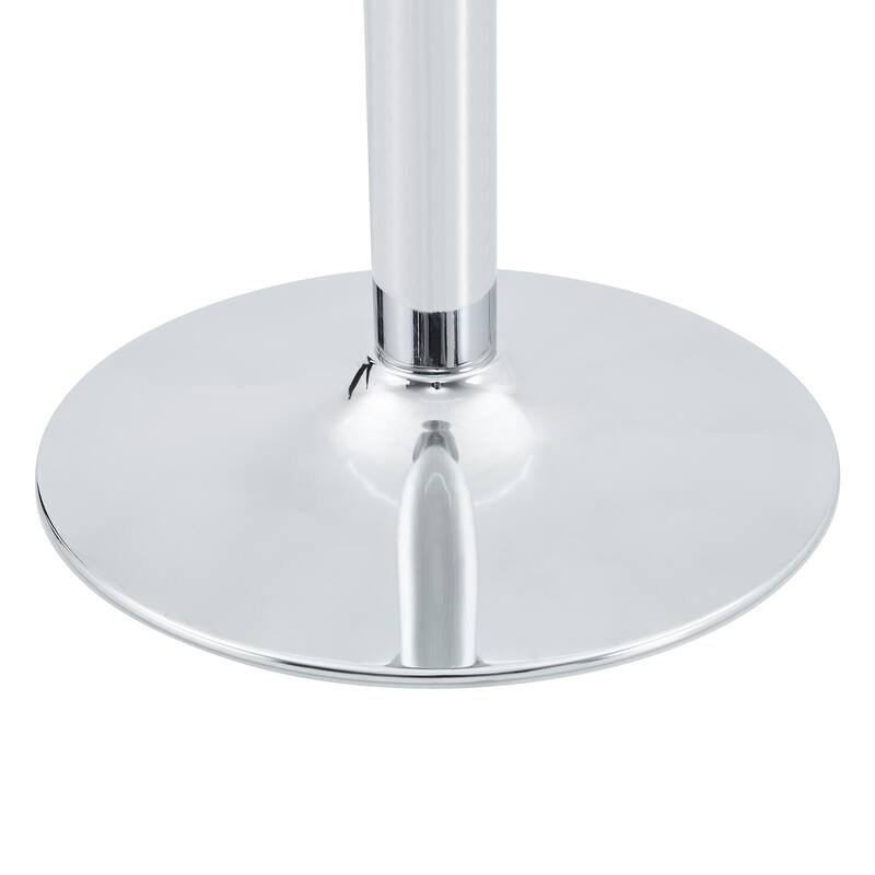 Roomfitters 27.5-Inch Round Tempered Glass Coffee Table, Metal Base, Circular Center Table, Modern Minimalist