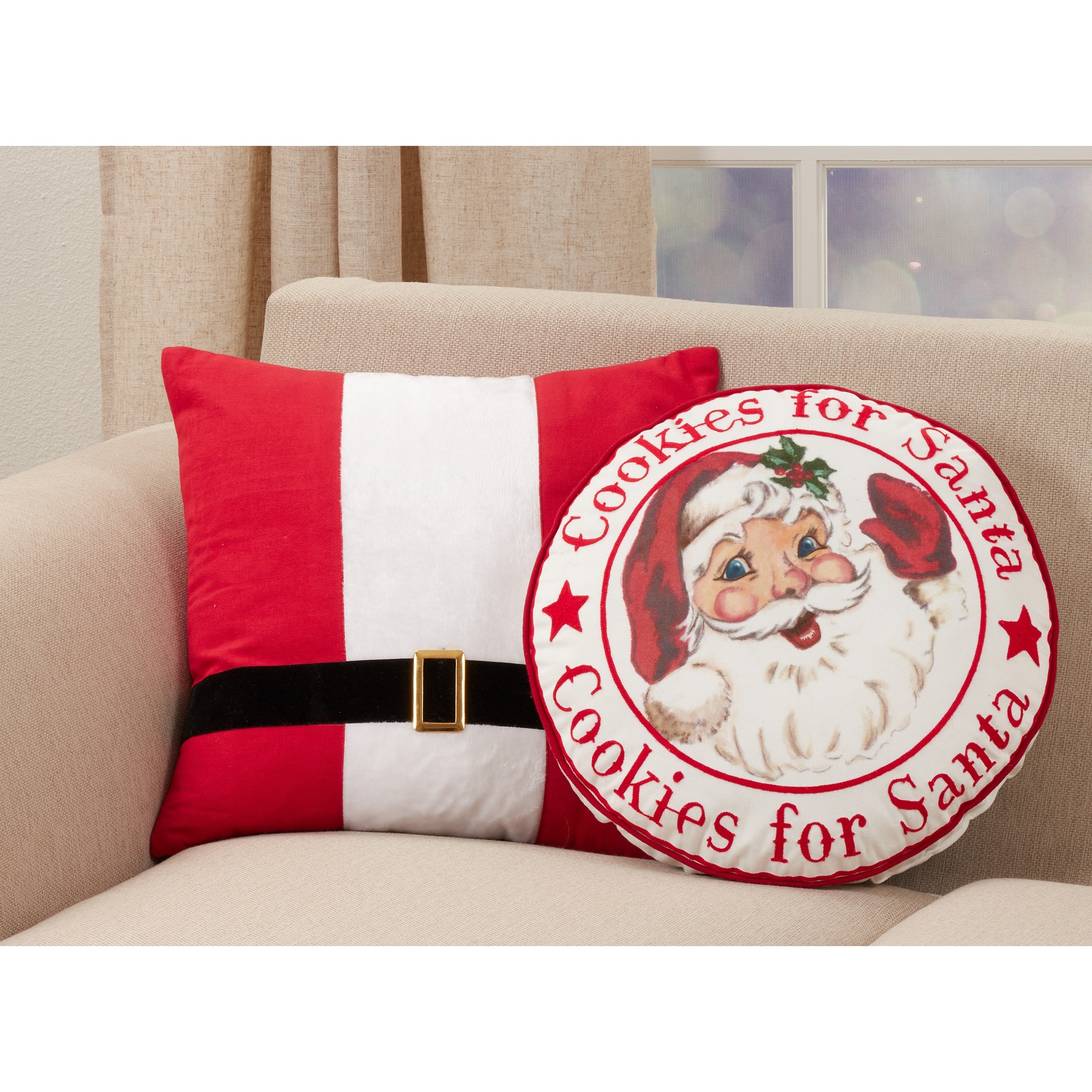 Santa belt deals pillow