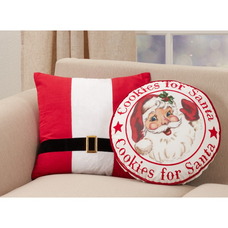 Poly-Filled Throw Pillow With Cookies For Santa Design
