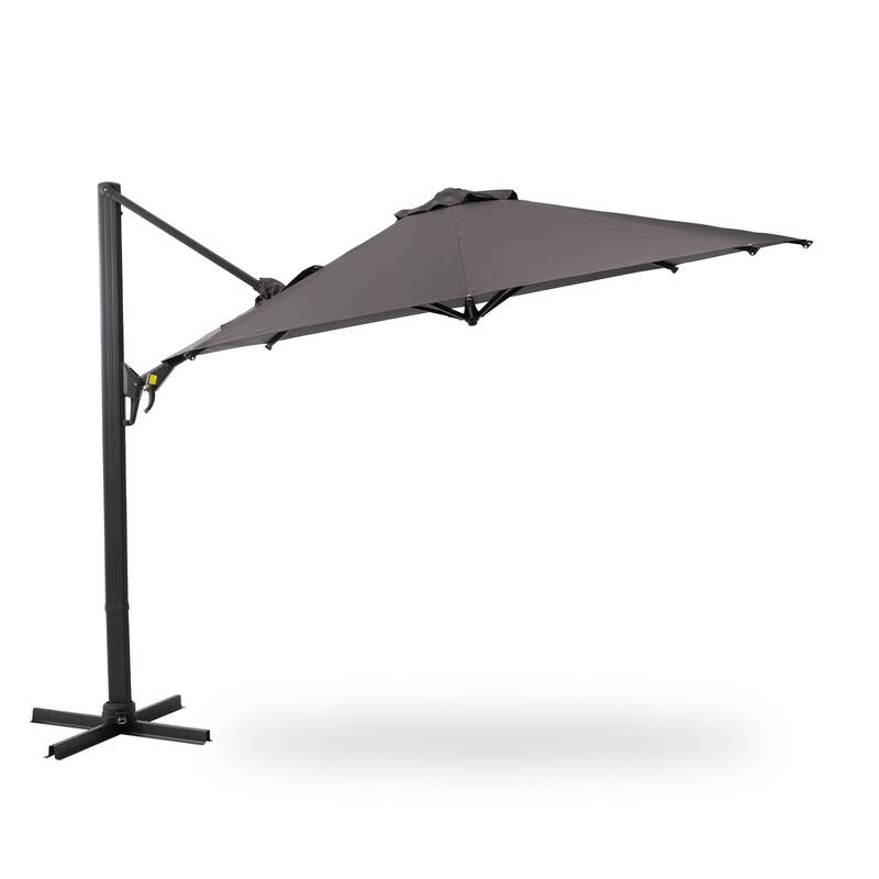 11 FT Rotatable Tilt-Adjustable Cantilever Patio Umbrella with Durable Aluminum Pole - Grey