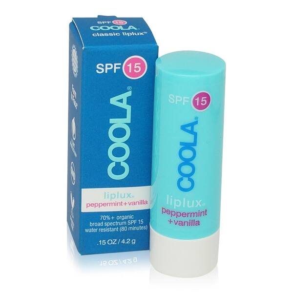 COOLA Liplux Lip Balm SPF 15 Vanilla Peppermint 0.15 Oz