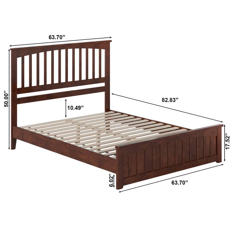 Becket Solid Wood Low Profile Platform Bed with Matching Footboard