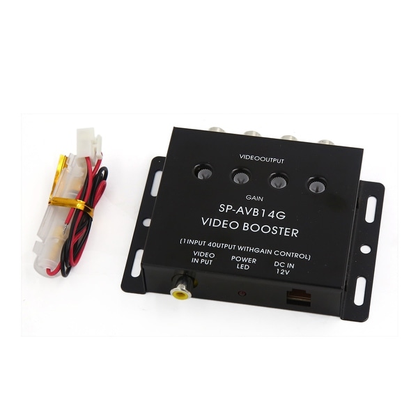 Car Auto Black 1 Input to 4 Output RCA AV Video Splitter Amplifier Booster