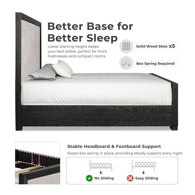 Furniture of America Durem II Modern 3-Piece Solid Wood Panel Bedroom Set with 3-Drawer Nightstand and Chest