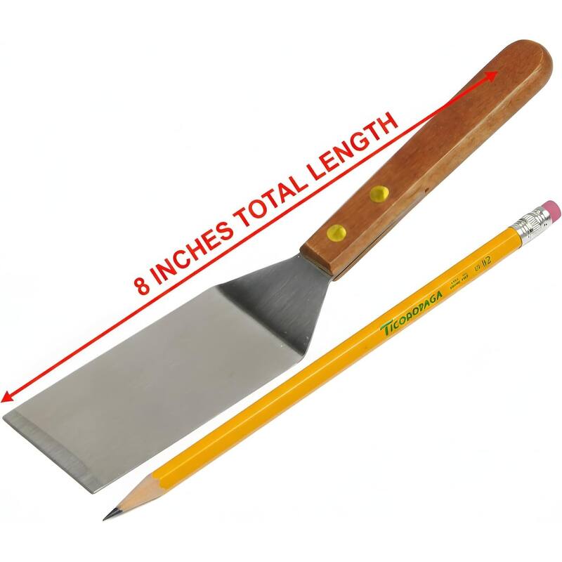 Chef Craft Cookie Spatula Set, Set of 2, Solid and Slotted Stainless Steel Blade Mini Turner with Wood Handle