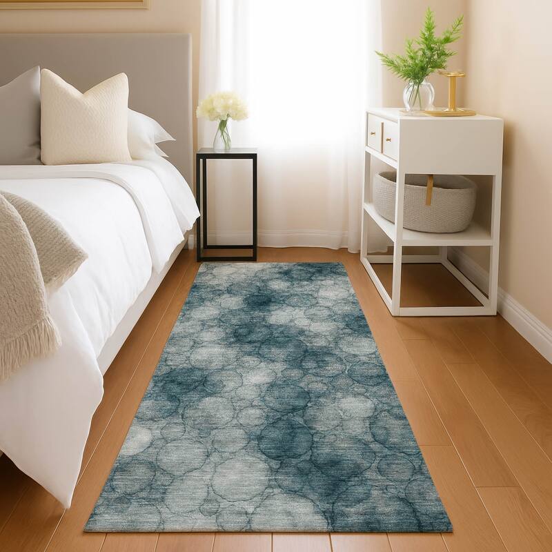 Machine Washable Indoor/ Outdoor Modern Aby Chantille Rug
