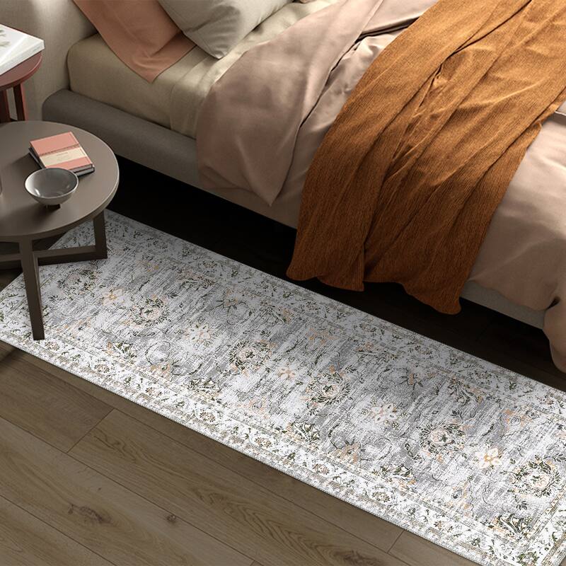 Garvee Boho Rugs Bohemian Rugs Floral Distressed Area Rug
