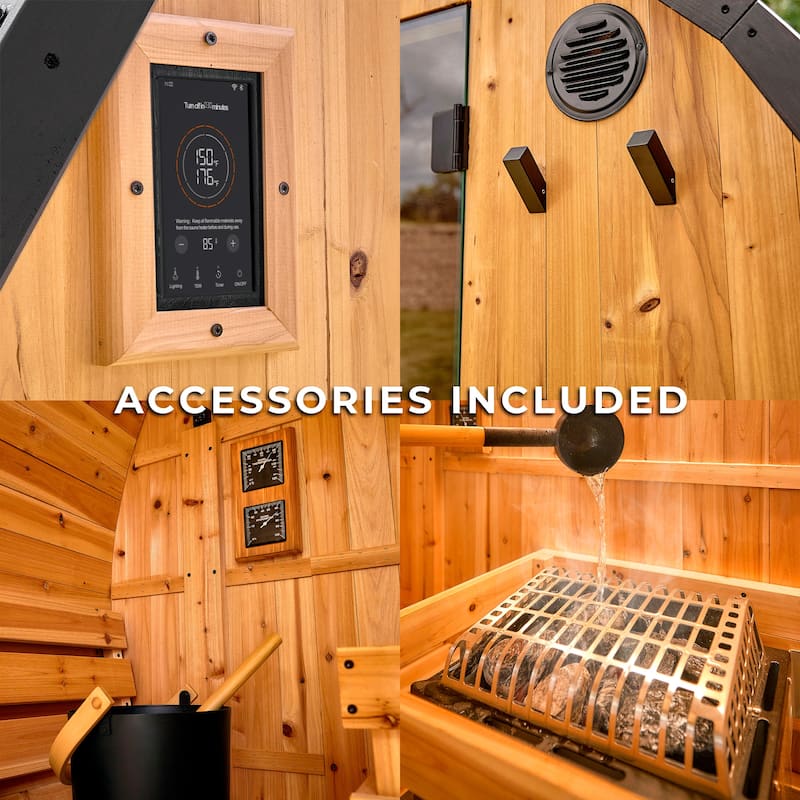 Backyard Discovery Lennon 4-6 Person Outdoor Cube Sauna, 9kW Heater