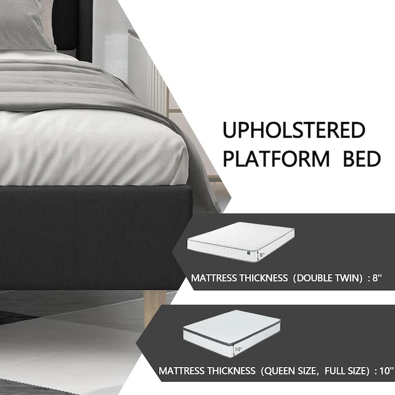 Alazyhome Upholstered Platform Bed Frame
