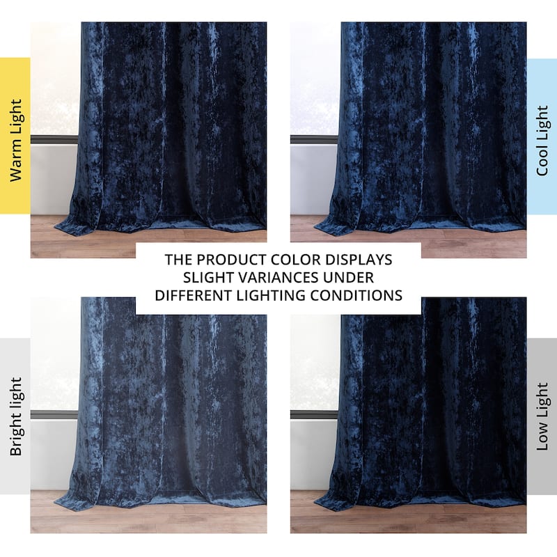 Exclusive Fabrics Lush Crush Velvet Curtains - Grommet Room Darkening Curtain for Bedroom & Living Room (1 Panel)