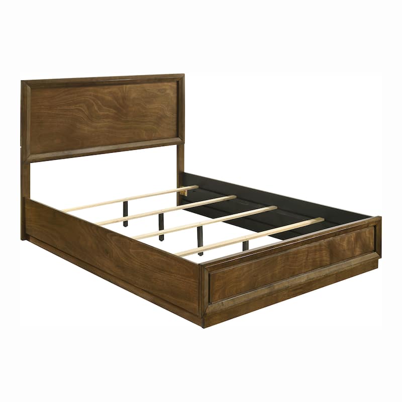 Furniture of America Igala 3-Piece Walnut Wood Panel Bedroom Set