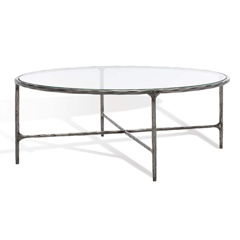 SAFAVIEH Couture Kathleen Oval Metal Coffee Table - 40 In W x 30 In D x 15 In H - 40"W x 30"D x 15"H