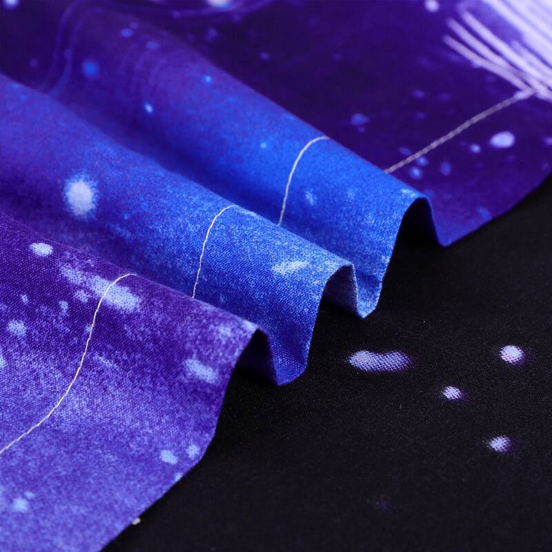 2 piece Galaxies Purple Comforter Duvet Cover Set Reversible Design