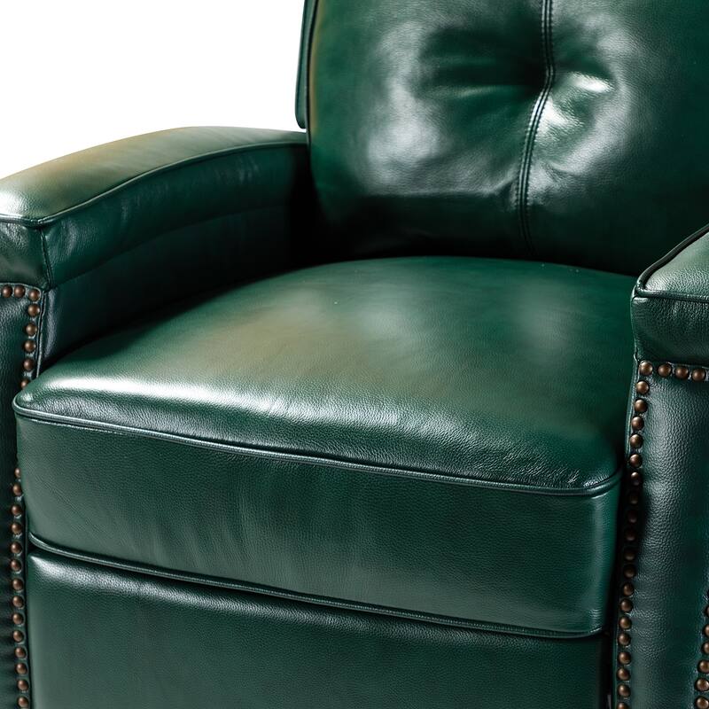 Gaspar Mid-Century Modern Pushback Recliner with Nailhead Trim by HULALA HOME