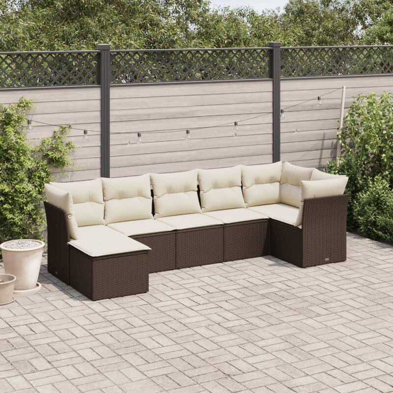 vidaXL Garden Sofa Set Brown - 21.7 x 21.7 x 14.6