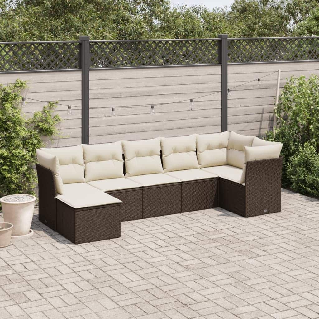 vidaXL Garden Sofa Set Brown - 21.7 x 21.7 x 14.6