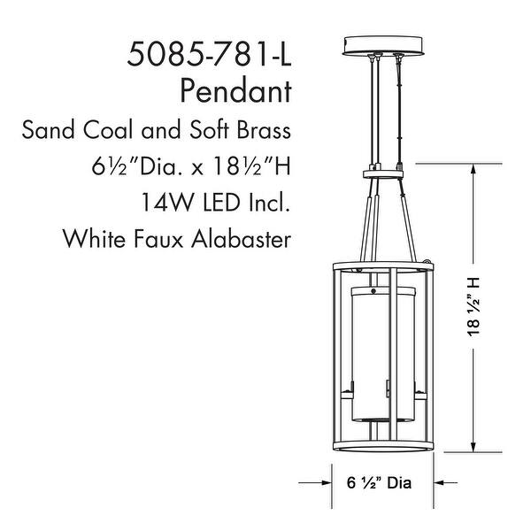 dimension image slide 1 of 2, Minka Lavery 5085-L Levitation 7" Wide LED Mini Pendant