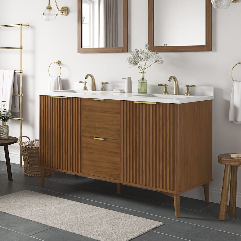 Gabi Bathroom Vanity with White Engineered Stone Top
