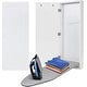 preview thumbnail 1 of 4, Ivation Wall-Mounted Ironing Board Cabinet, Foldable Storage Station, Easy-Release Lever, Garment Hooks, Left Sided Door, White