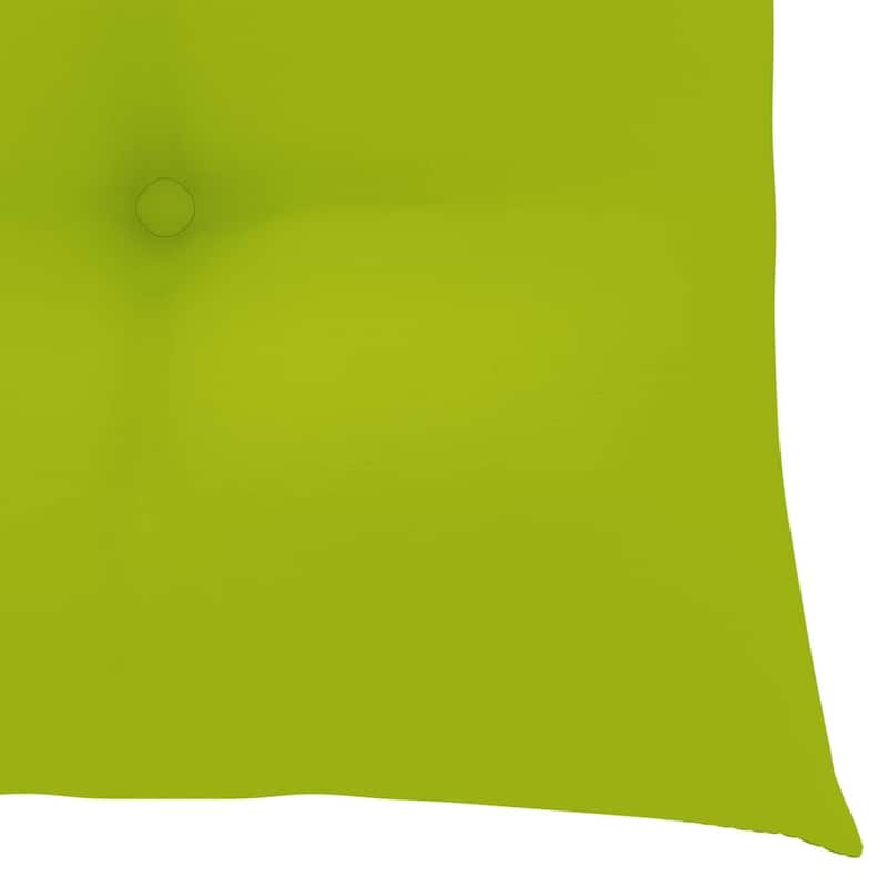 vidaXL Rocking Chair with Bright Green Cushion Solid Teak Wood - 22.8" x 36.4" x 41.7"