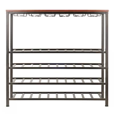Michelle 40-Bottle Wine Rack, Antique Bronze - Antique Bronze - 38.03 x 14.02 x 36.42 inches