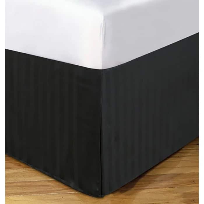 Damask Stripe 14-inch Drop Bedskirt