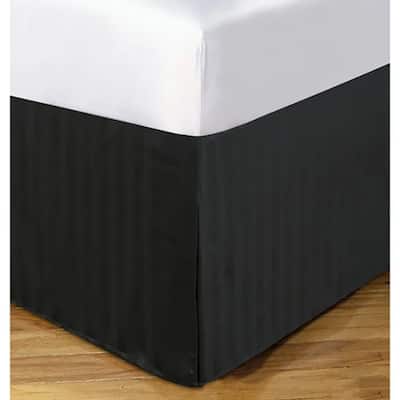 Damask Stripe 14-inch Drop Bedskirt