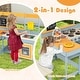 preview thumbnail 5 of 6, Kids Play Kitchen with Storage and Picnic Table Bench Set - 59" x 28" x 39"
