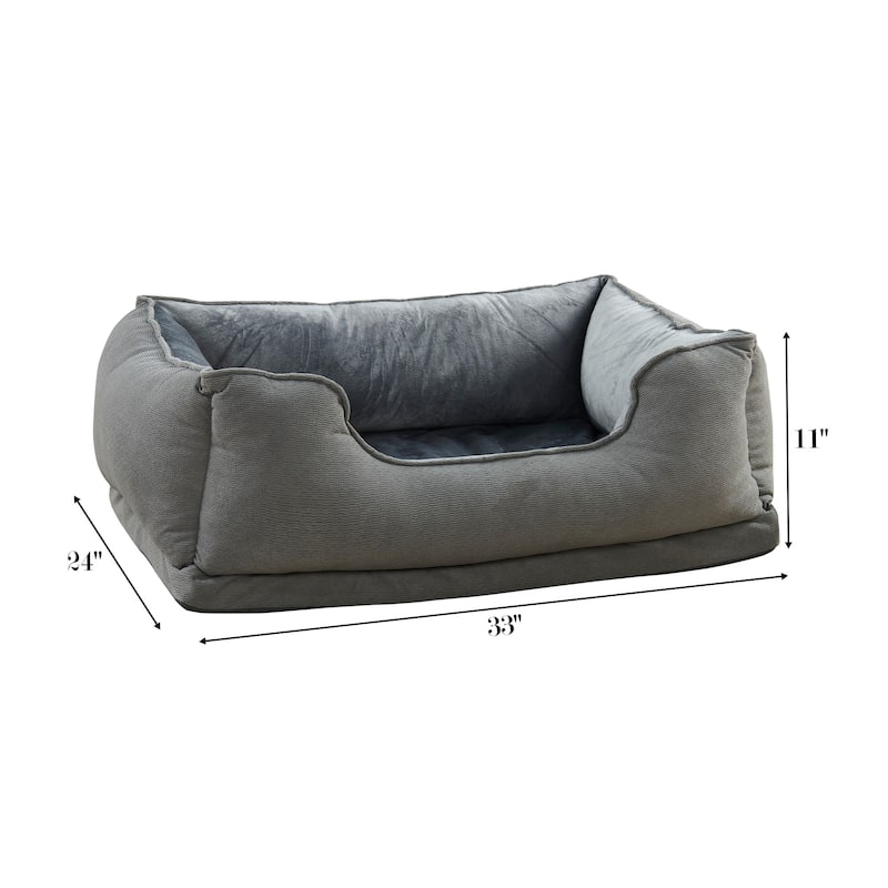 Textured Plush Rectangle Pet Bed