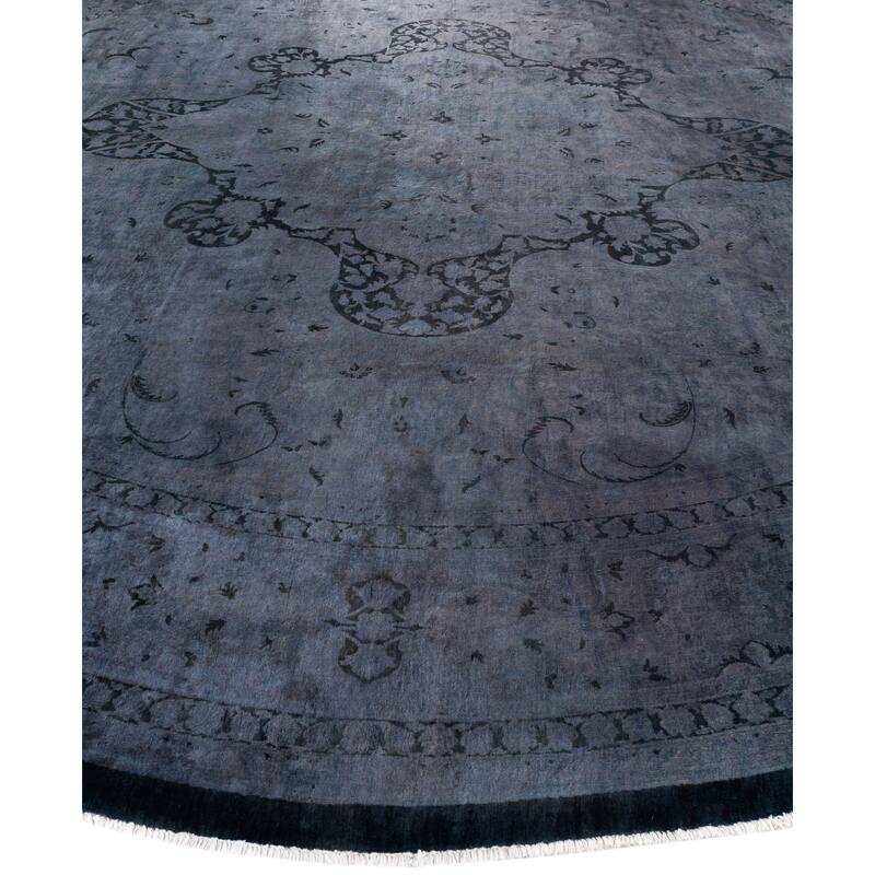 Overdyed One-of-a-Kind Hand-Knotted Area Rug - Gray - 12' 1" x 12' 2"
