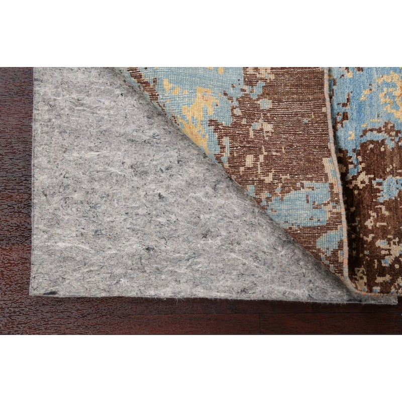 Vegetable Dye Wool/ Silk Abstract Area Rug Hand-knotted Foyer Carpet - 5'5" x 7'9"