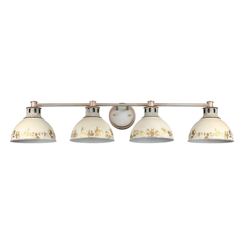 Golden Lighting 0865-BA4 AI Kinsley 4 Light 8" Wide Vanity Light - Aged Galvanize Steel / Antique Ivory