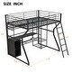 preview thumbnail 5 of 6, Full Size Metal Gaming Loft Bed with Built-In Work Station, Open Wardrobe, LED and Multiple Storage