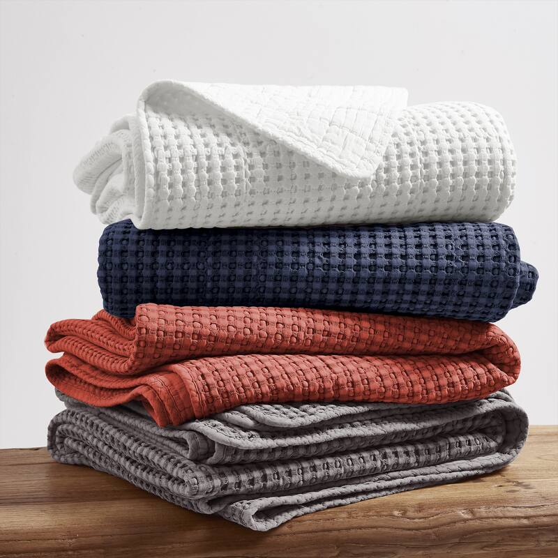 Mills Waffle Bright White Full/Queen Quilt Set - Levtex Home