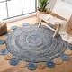 preview thumbnail 16 of 64, SAFAVIEH Handmade Cape Cod Lynda Coastal Jute Rug 4' Round - Blue/Beige - Round